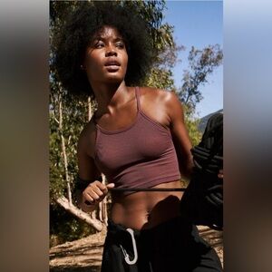 FP Movement by Free People Happiness Runs Crop Tank in maple nectar xs/sm